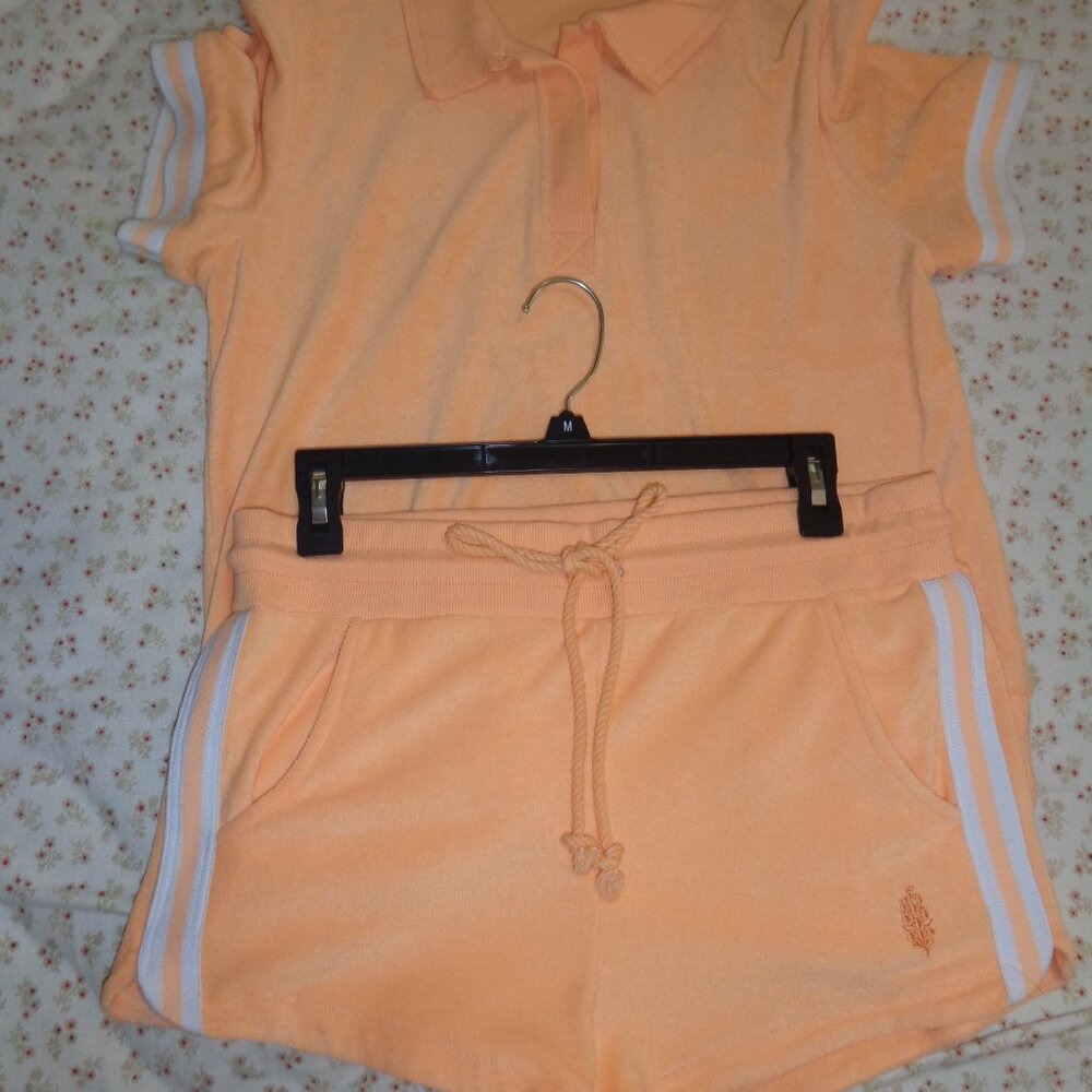 Free people orange sherbert terry cloth set
